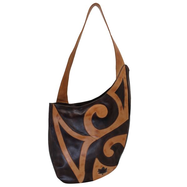 Bolsa BG 029 Café - Laranja 100% em couro