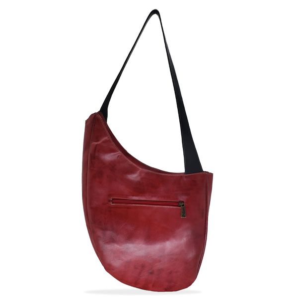 Bolsa BG 029 -Vermelho - Preto 100% couro