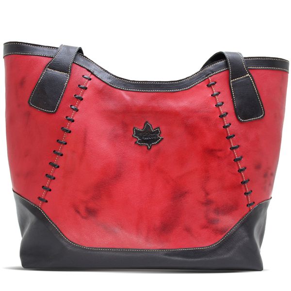 Bolsa BG 030 Preto Vermelho 100% em couro - BG030-... - Drilean