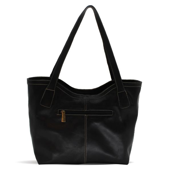 Bolsa BG 030 Preto Vermelho 100% em couro