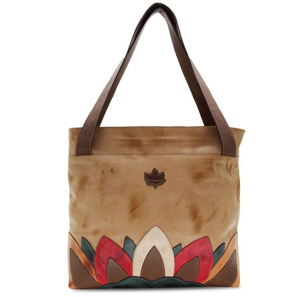 Bolsa BG 031 Caramelo Off 100% em couro