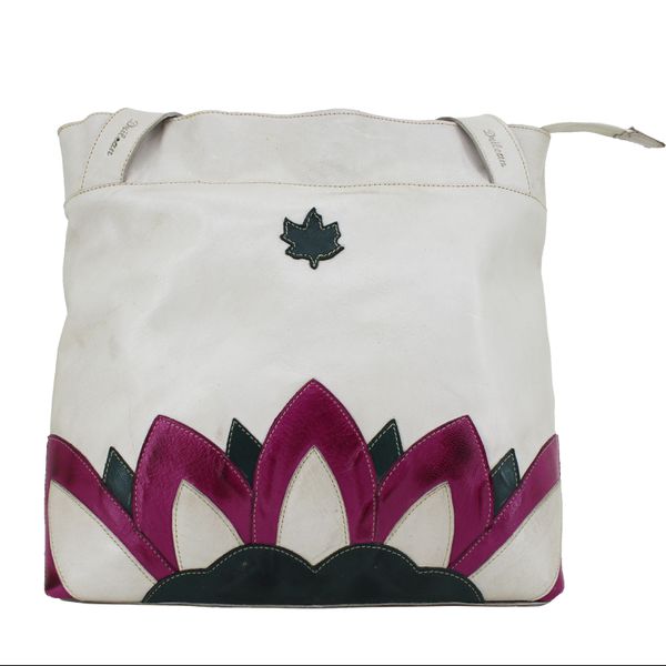 Bolsa BG 031 Off White/Verde 100% em couro - BG031... - Drilean