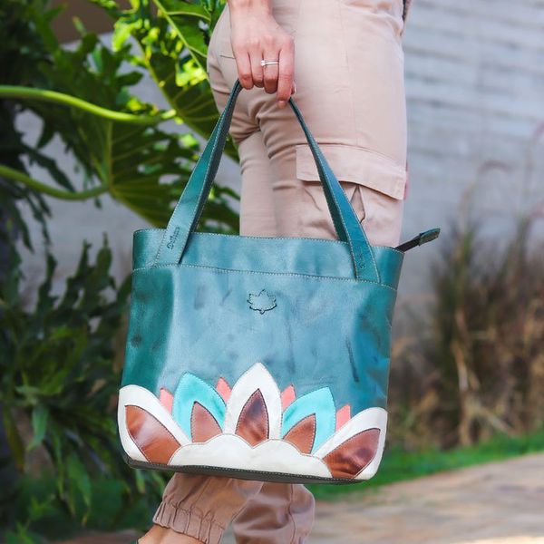 Bolsa BG 031 Verde 100% em couro - BG031-1047 - Drilean