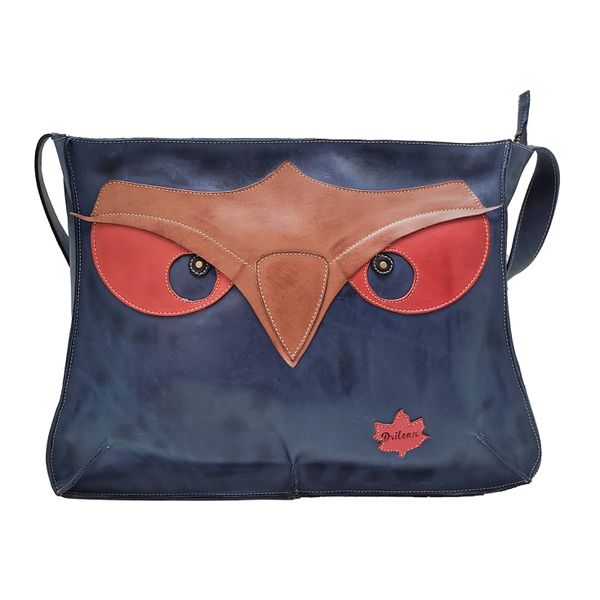 Bolsa BM 012 Coruja Azul 100% em couro - BM012-023 - Drilean