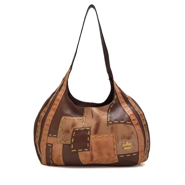 Bolsa BM 024 Castanho-Caramelo 100% couro - BM024-... - Drilean