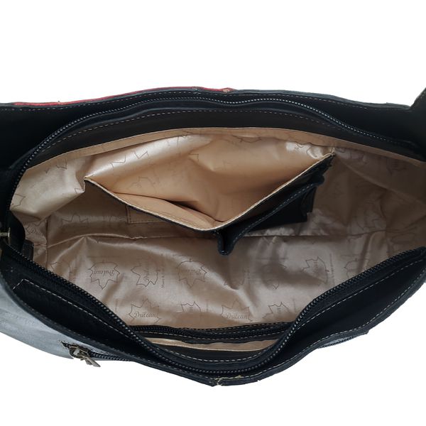 Bolsa BM 024 Preto-Vermelho 100% couro