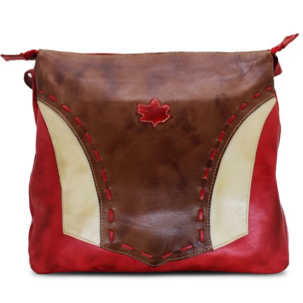 Bolsa BM 032 Vermelho/Castanho 100% em couro - BM0... - Drilean