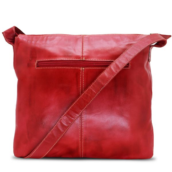 Bolsa BM 032 Vermelho/Castanho 100% em couro