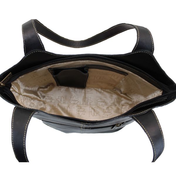 Bolsa BM 035 Preto/Vermelho 100% em couro