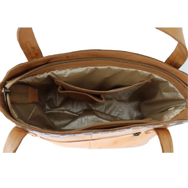 Bolsa BM 038 Laranja Castanho100% em couro