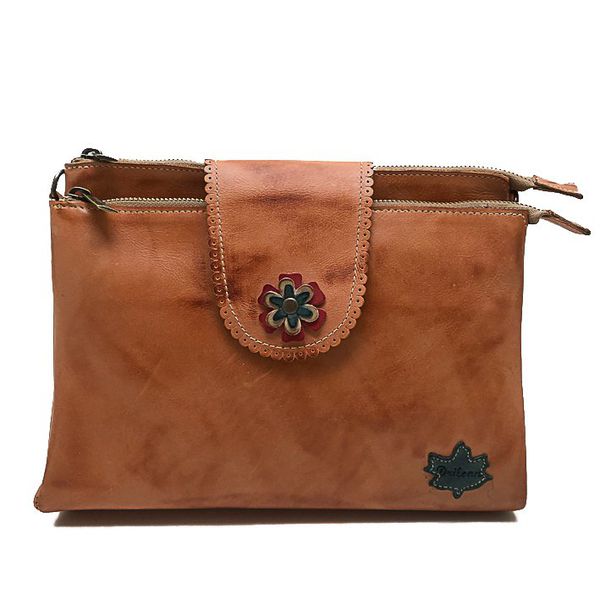 Bolsa BP 006 Laranja 100% em couro - BP006-0218 - Drilean