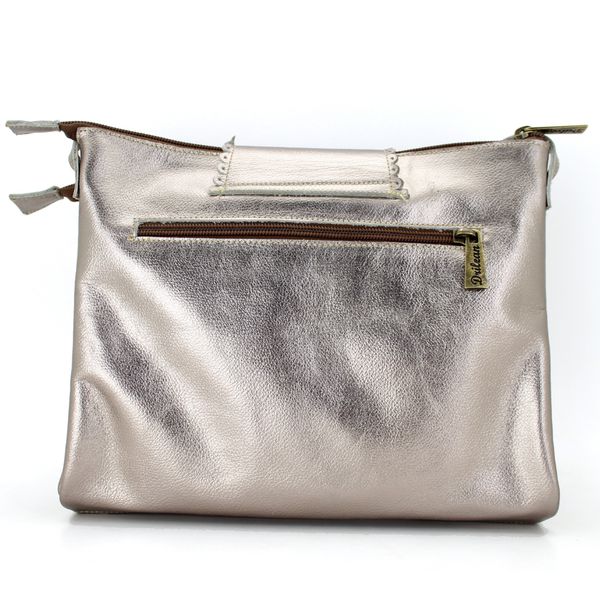 Bolsa Feminina em Couro - Onix Metalizado Prata (BP 006)