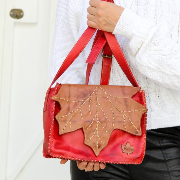 Bolsa BP 017 Vermelho 100% em couro