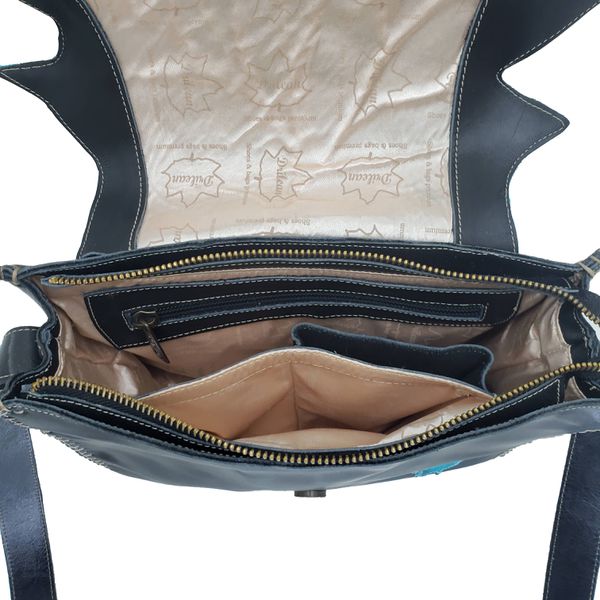 Bolsa BP 017 Preto-Laranja 100% em couro