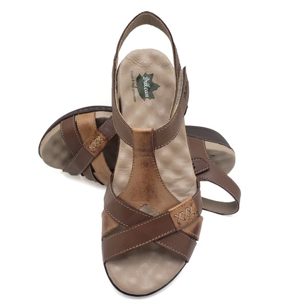 Sandália Anatômica Feminina de Couro Legítimo e Palmilha Gel - Castanho - 38 (MA035) OUTLET