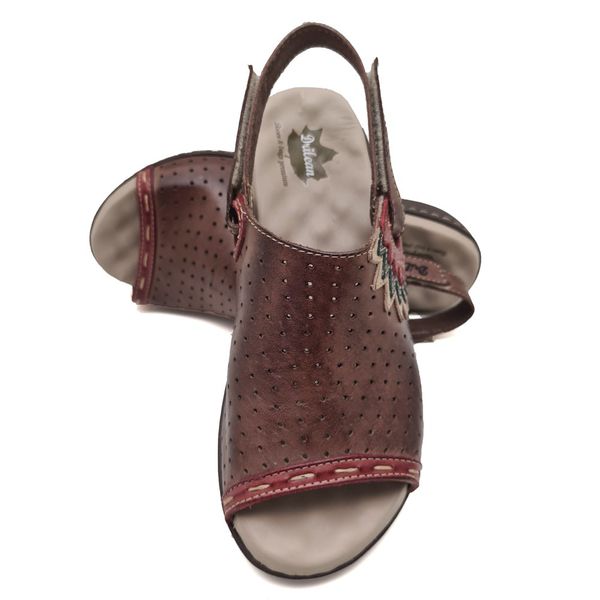 Sandália Anatomica Feminina de Couro Legítimo e Palmilha Gel - Castanho - 39 (MA023) OUTLET