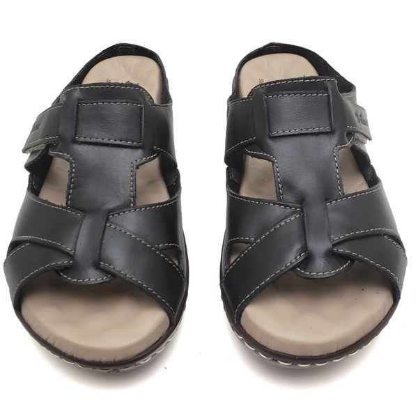 Sandália Feminina Anatômica de Couro Legítimo e Palmilha Gel - Preto - 34 (MA031) OUTLET