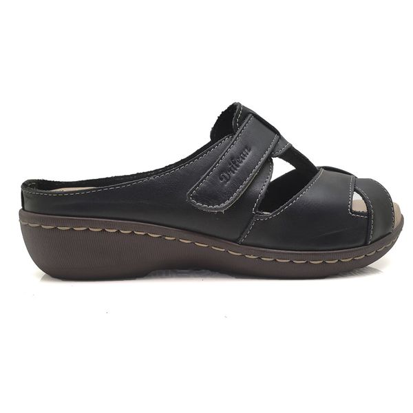 Sandália Feminina Anatômica de Couro Legítimo e Palmilha Gel - Preto - 34 (MA031) OUTLET