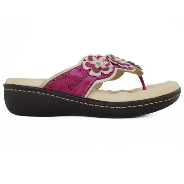 Sandália Feminina Anatômica de Couro Legítimo e Palmilha Gel - Violeta/Off - 34 (MA025) OUTLET