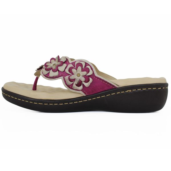 Sandália Feminina Anatômica de Couro Legítimo e Palmilha Gel - Violeta/Off - 34 (MA025) OUTLET