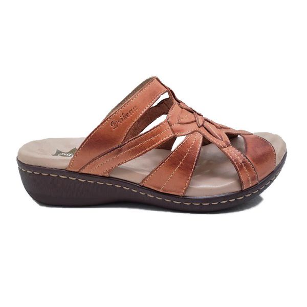 Sandália Feminina Couro Legítimo e Palmilha Gel - Laranja - 39 (MA010) OUTLET