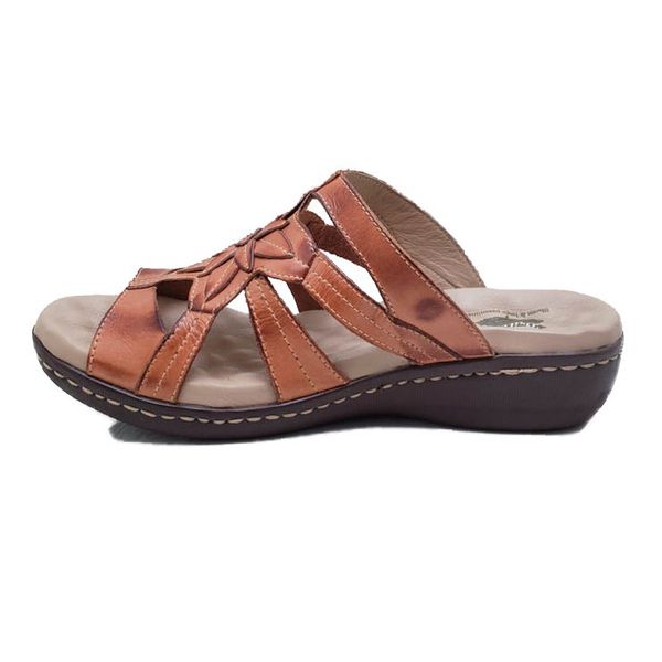 Sandália Feminina Couro Legítimo e Palmilha Gel - Laranja - 39 (MA010) OUTLET