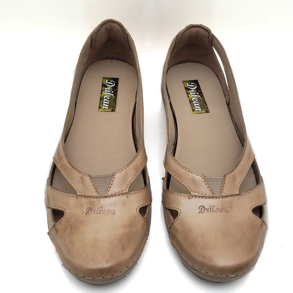 Sapatilha CR006 Caramelo 100% em couro com palmilha em GEL - 36 OUTLET