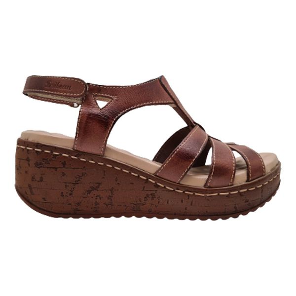 Sandália Anabela Feminina de Couro Legítimo e Palmilha Gel - Castanho - 38 (NI005) OUTLET