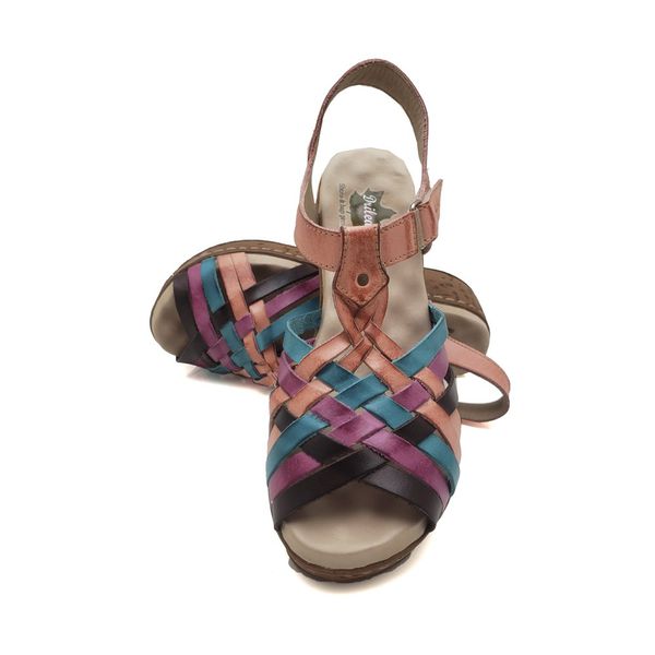 Sandália Feminina de Couro Legítimo e Palmilha Gel - Salmão - 36 (NI015) OUTLET