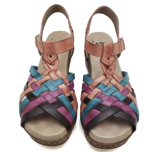 Sandália Feminina de Couro Legítimo e Palmilha Gel - Salmão - 36 (NI015) OUTLET