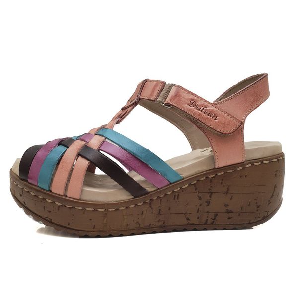 Sandália Feminina de Couro Legítimo e Palmilha Gel - Salmão - 36 (NI015) OUTLET