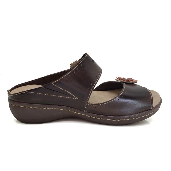 Sandália Feminina Anatômica de Couro Legítimo e Palmilha Gel - Café - 35 (MA042) OUTLET