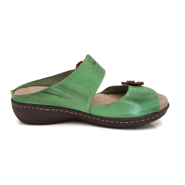 Sandália Feminina de Couro Legítimo para Dores nos Pés - Pistache - 35 (MA042) OUTLET