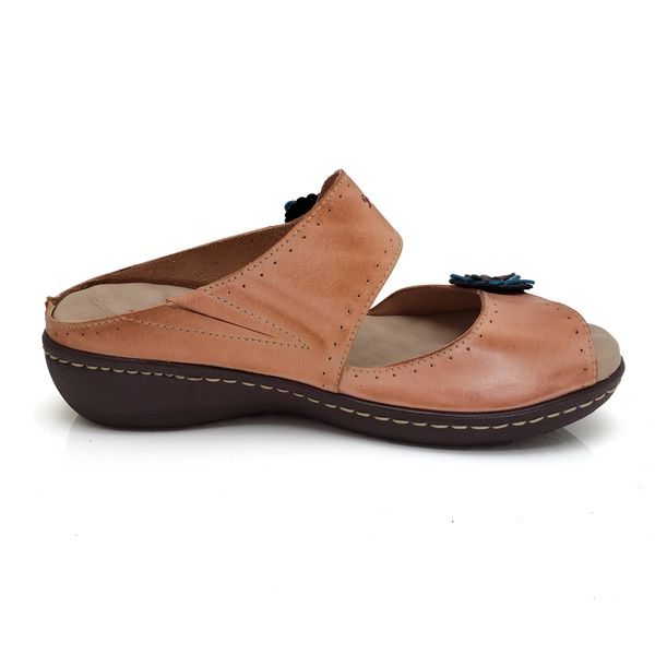 Sandália Feminina de Couro e Palmilha Gel - Salmão - 35 (MA042) OUTLET