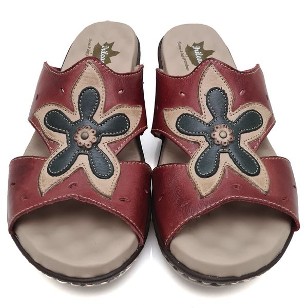 Sandália Feminina Anatômica de Couro Legítimo e Palmilha Gel - Vermelho - 35 (MA020) OUTLET