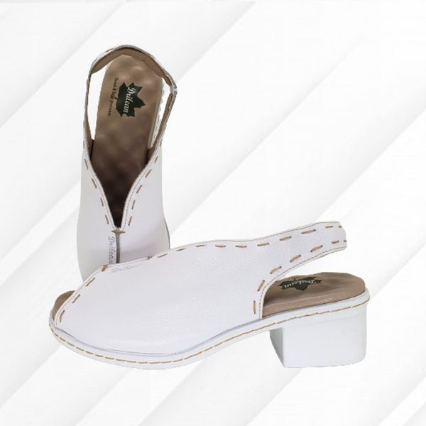 Sandália BR033 Branco 100% couro palmilha em Gel -... - Drilean