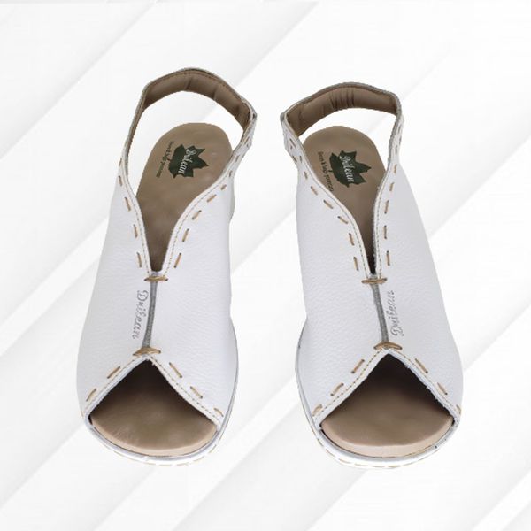 Sandália BR033 Branco 100% couro palmilha em Gel - 36 OUTLET