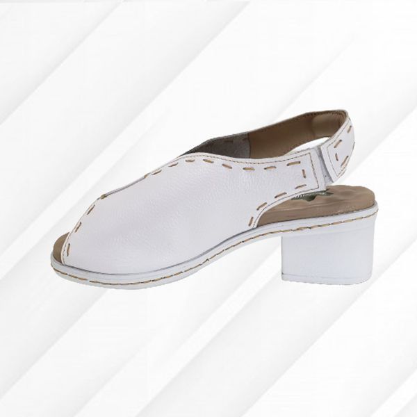 Sandália BR033 Branco 100% couro palmilha em Gel - 36 OUTLET