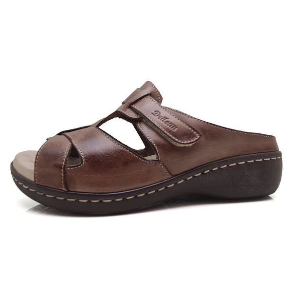 Sandália Feminina Anatômica de Couro Legítimo e Palmilha Gel - Castanho - 33 - 35 (MA031) OUTLET