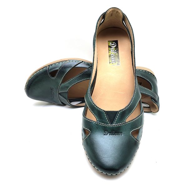 Sapatilha CR006 VERDE 100% em couro com palmilha e... - Drilean