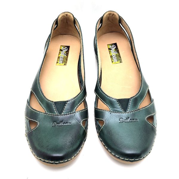Sapatilha CR006 VERDE 100% em couro com palmilha em GEL - 36 OUTLET