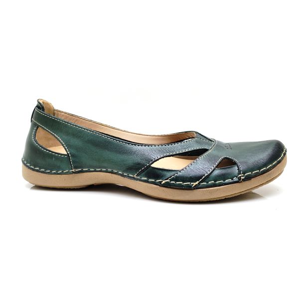 Sapatilha CR006 VERDE 100% em couro com palmilha em GEL - 36 OUTLET