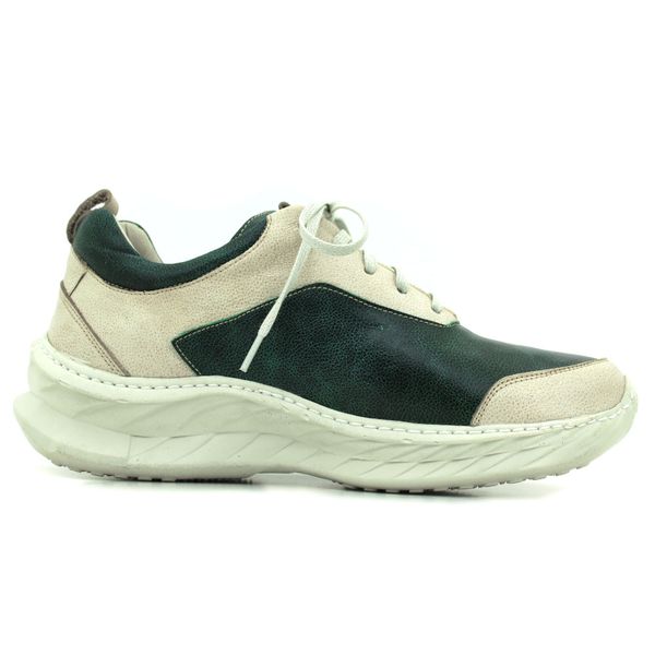 Tênis Masculino em Couro Legítimo com Palmilha em Gel - Bicolor Verde - Off White (CAM004)