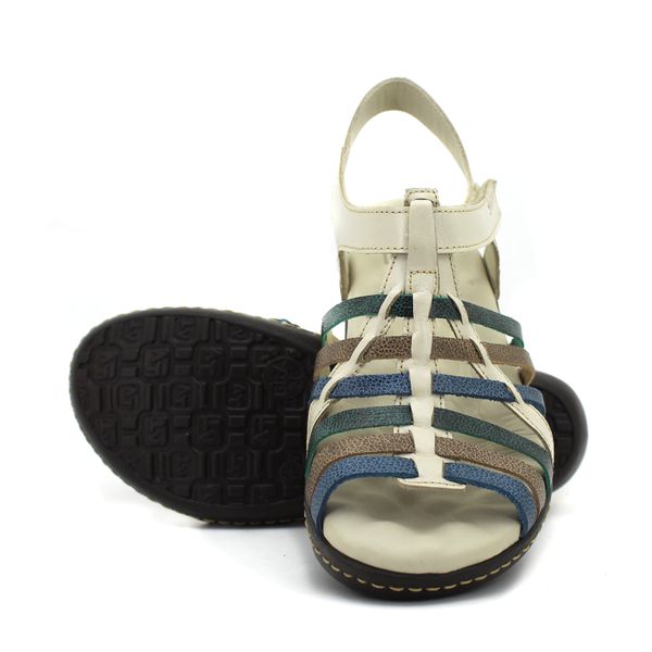 Sandália Feminina Anatomica de Couro Legítimo e Palmilha Gel - Off White (MA 047)
