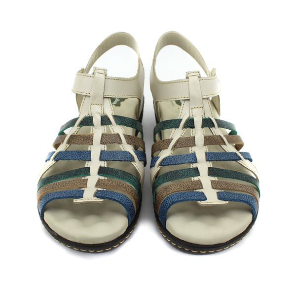 Sandália Feminina Anatomica de Couro Legítimo e Palmilha Gel - Off White (MA 047)