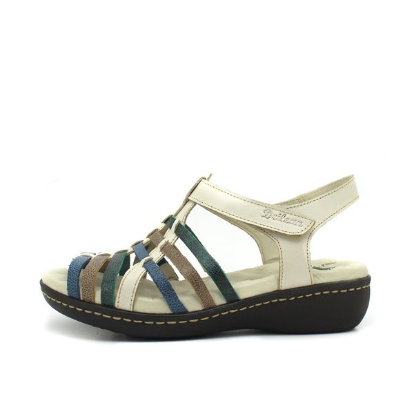 Sandália Feminina Anatomica de Couro Legítimo e Palmilha Gel - Off White (MA 047)