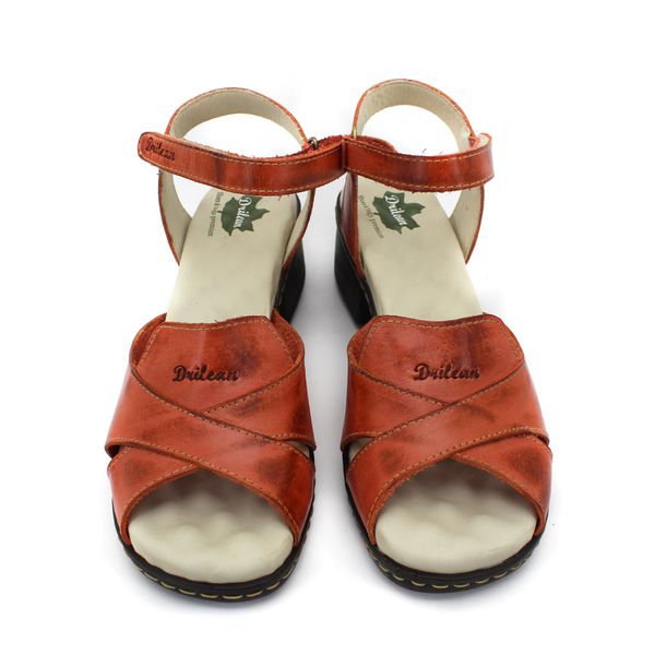 Sandália de Salto Feminina em Couro Legítimo com Palmilha Gel - Coral (BR 045)