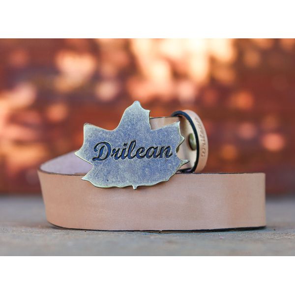 Cinto Drilean Feminino Off White com Fivela Drilean Dourada 100% em couro 135