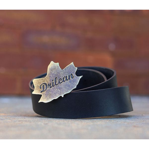 Cinto Drilean Feminino Preto com Fivela Drilean Dourada 100% em couro 135