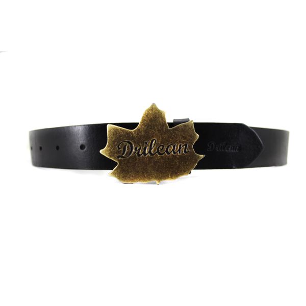 Cinto Drilean Feminino Preto com Fivela Drilean Dourada 100% em couro 135